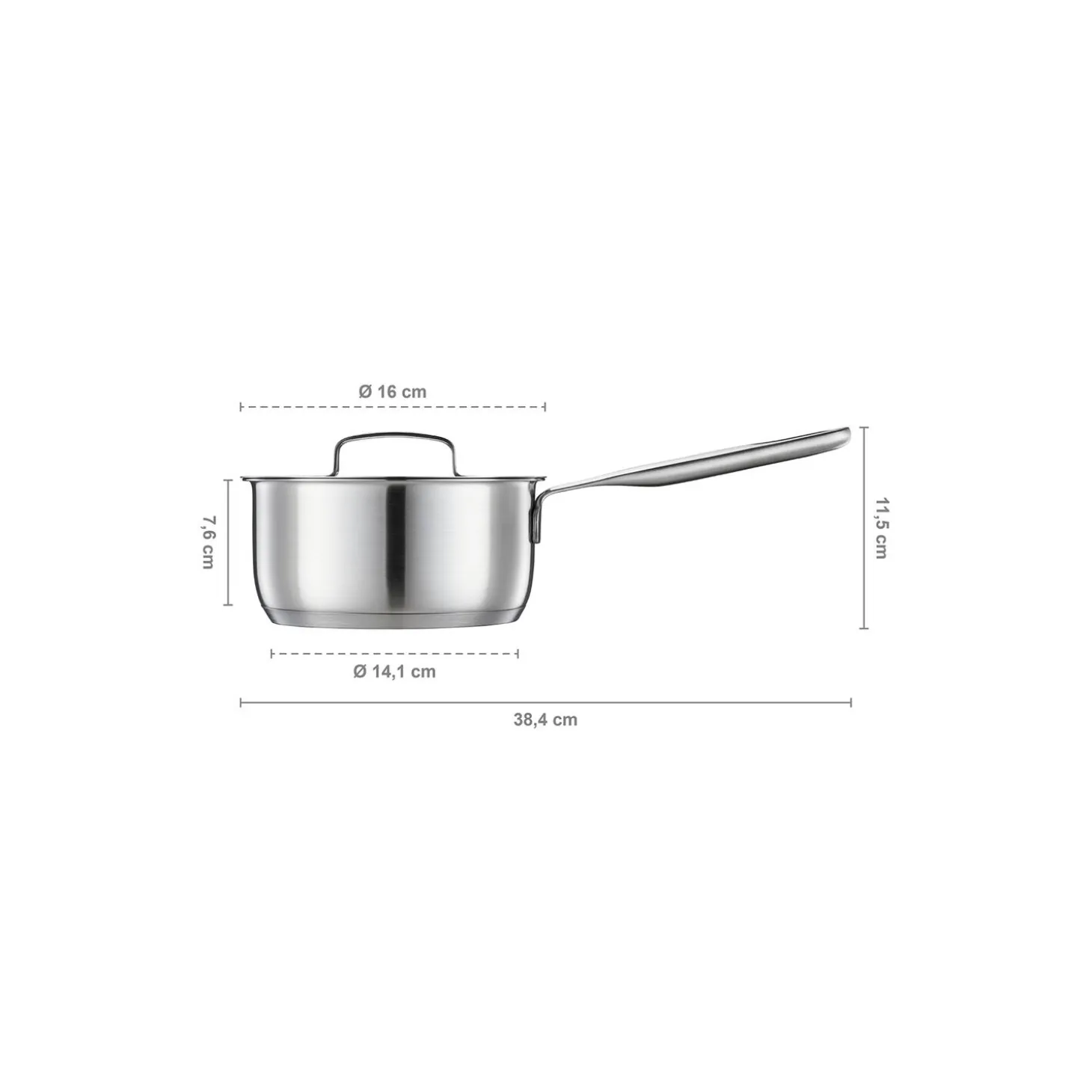All Steel kasserolle 1,5 L