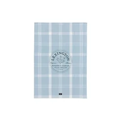 Botanical Checked Organic Cotton Kitchen Towel, blue/white