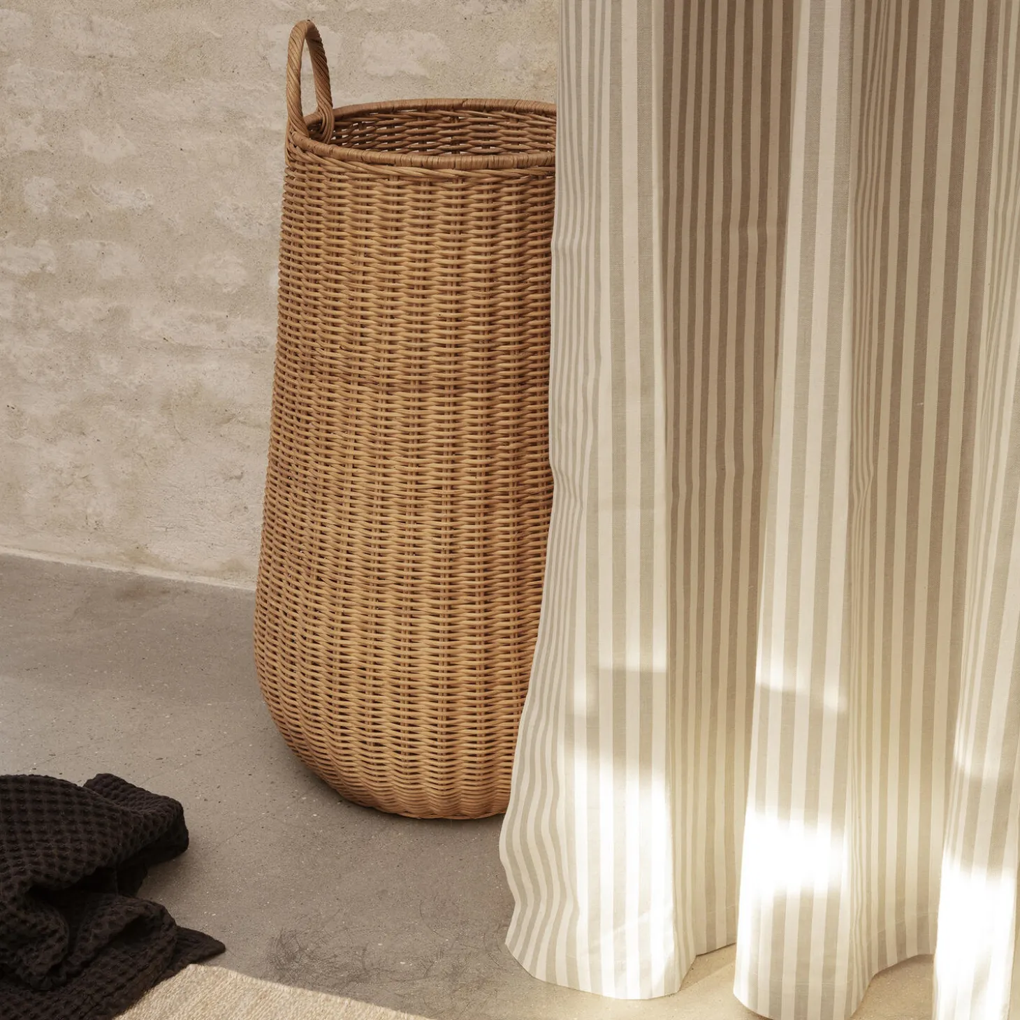 Chambray Shower Curtain, sand/off-white