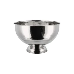 Champagnebowle, hamret blank stål