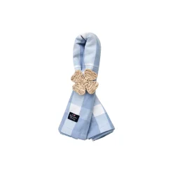 Checked Recycled Cotton Oxford Napkin, blue/white