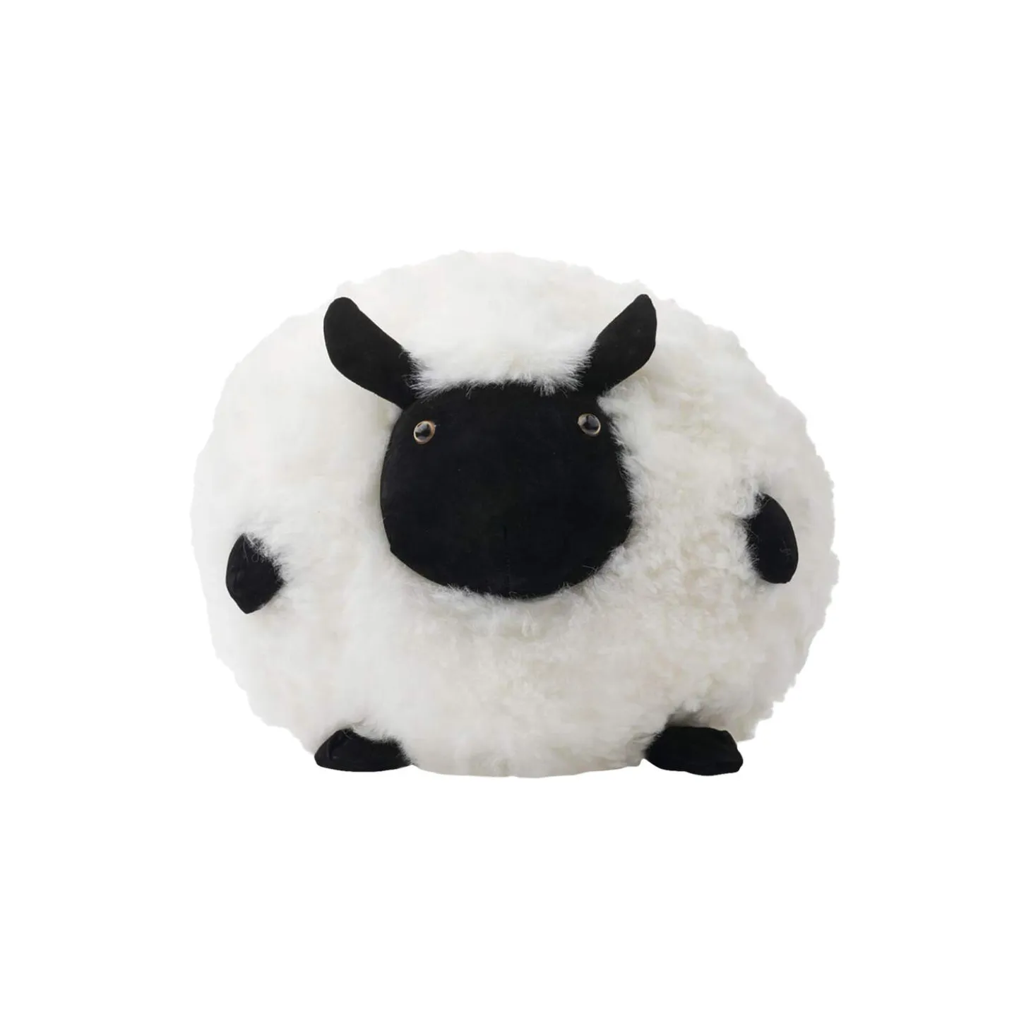 Cute Sheep rund pude Ø 34 cm, white/black