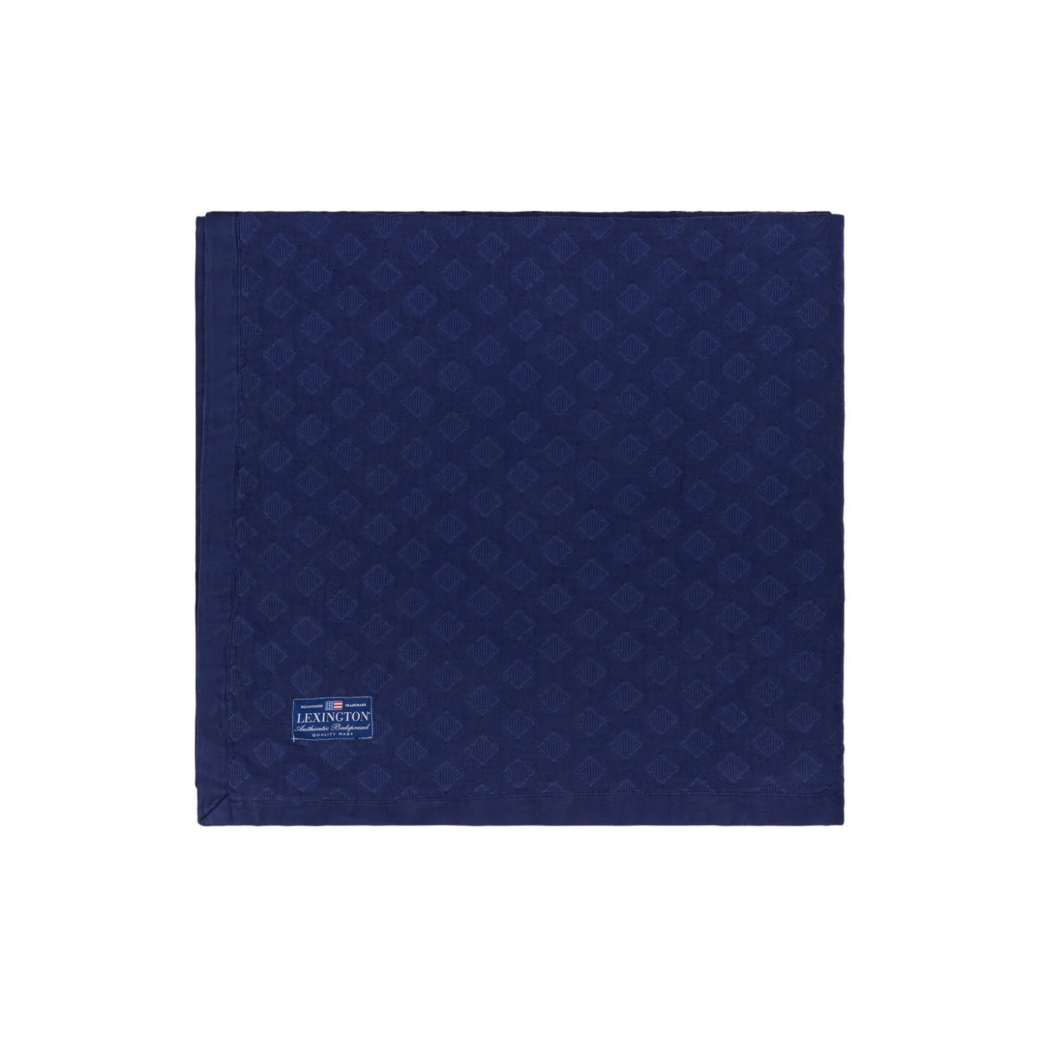 Diamond Jacquard Bedspread, dark blue