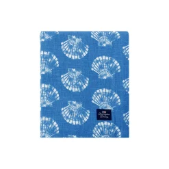Dug i økologisk bomuld med print af skaller, blue/white