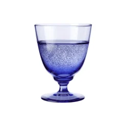 Flow glas på fod, mørk blå