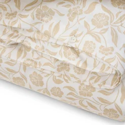 Flowers Cotton Sateen Bed Set, white/beige