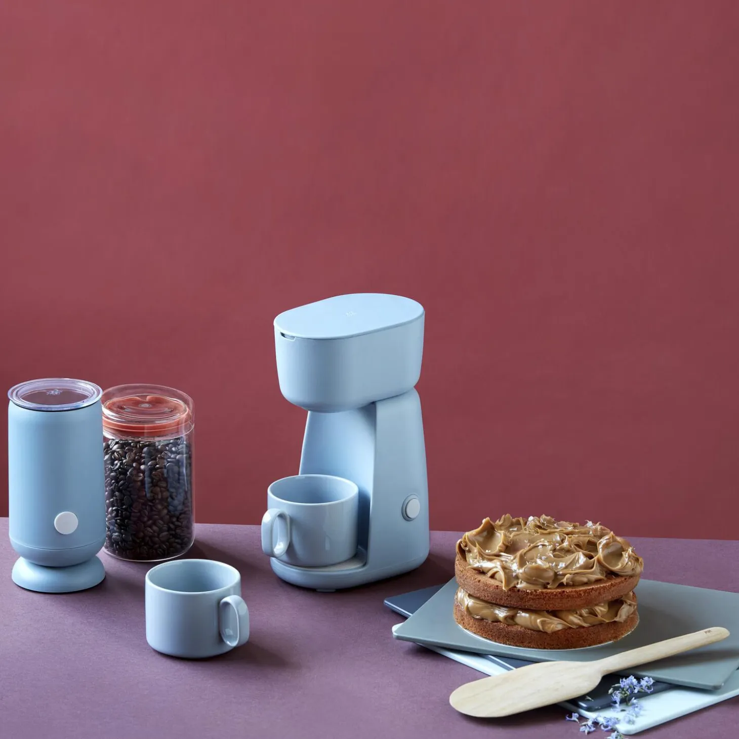 FOODIE single cup kaffemaskine, light blue