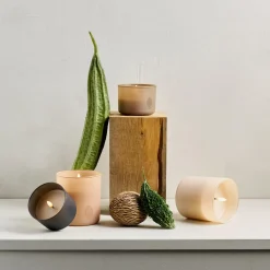 Glass Candle, beige