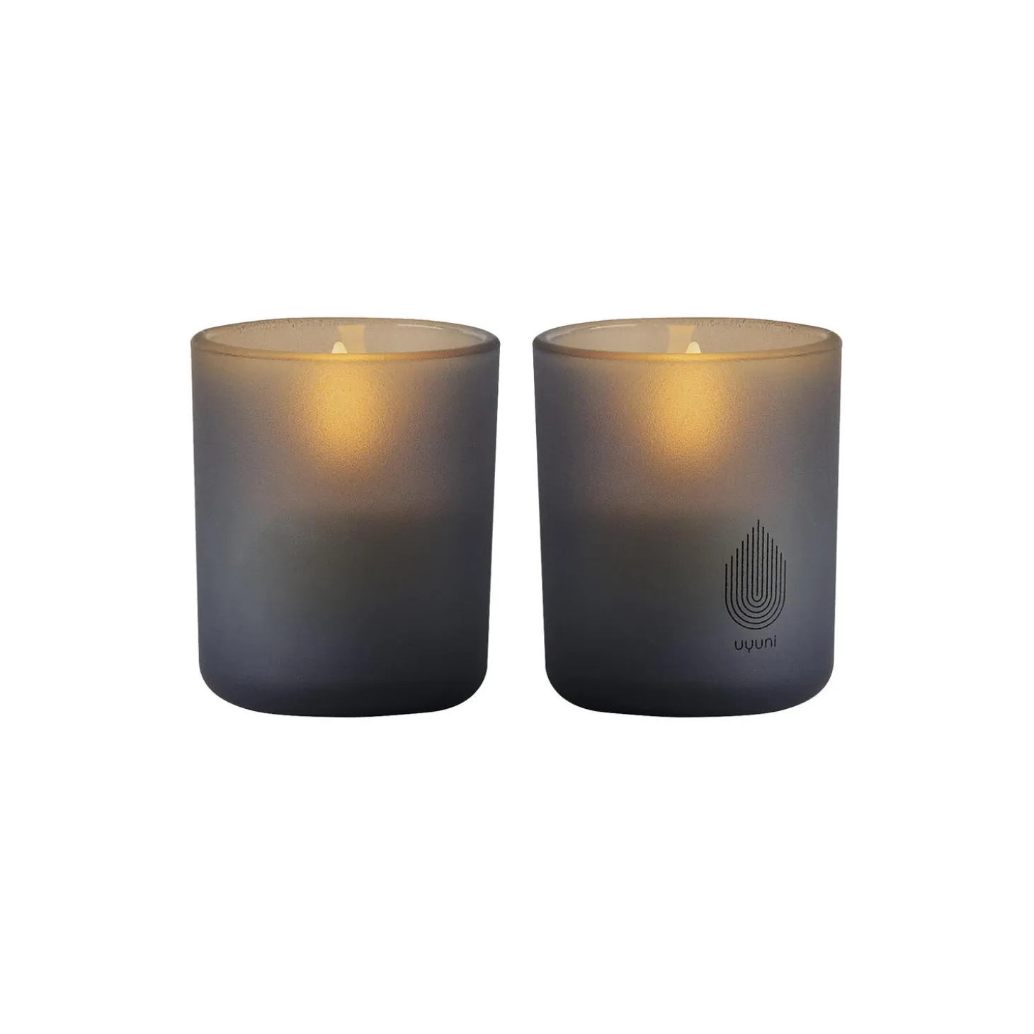 Glass Candle 2-pack, grey