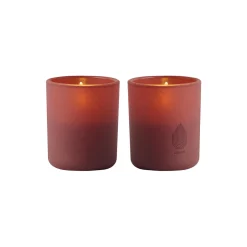 Glass Candle 2-pack, wine red