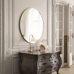 GUBI Wall Mirror Round, polished brass