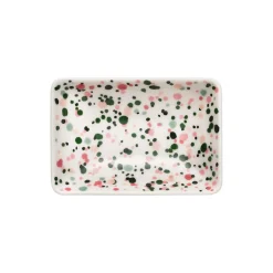 Helle A7 tallerken, pink-green
