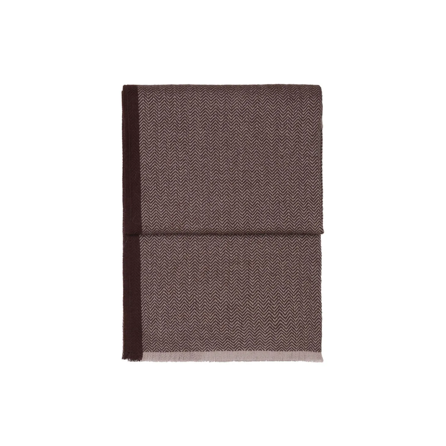 Herringbone plaid, chocolate/beige