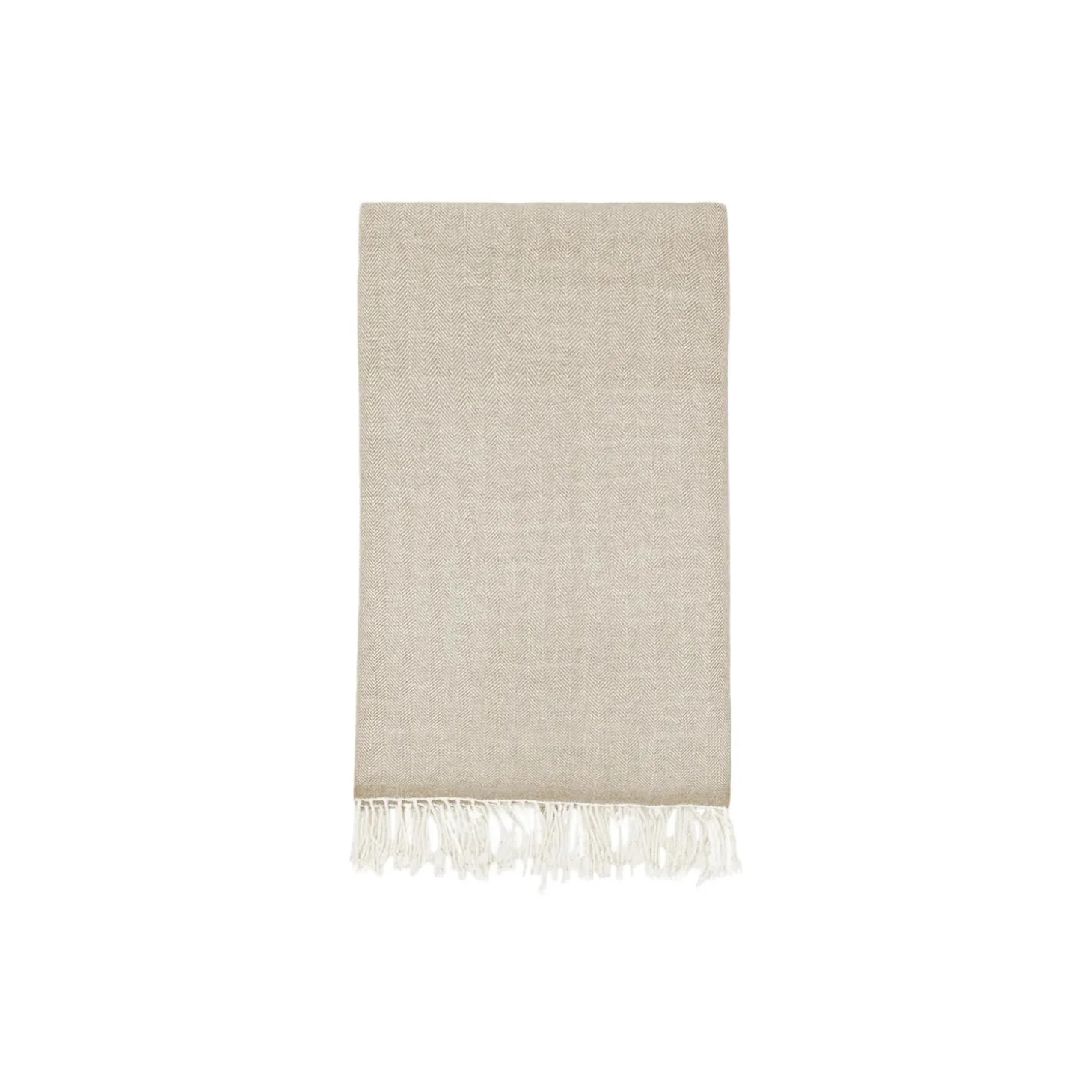 HERRINGBONE Throw, dark sand/white