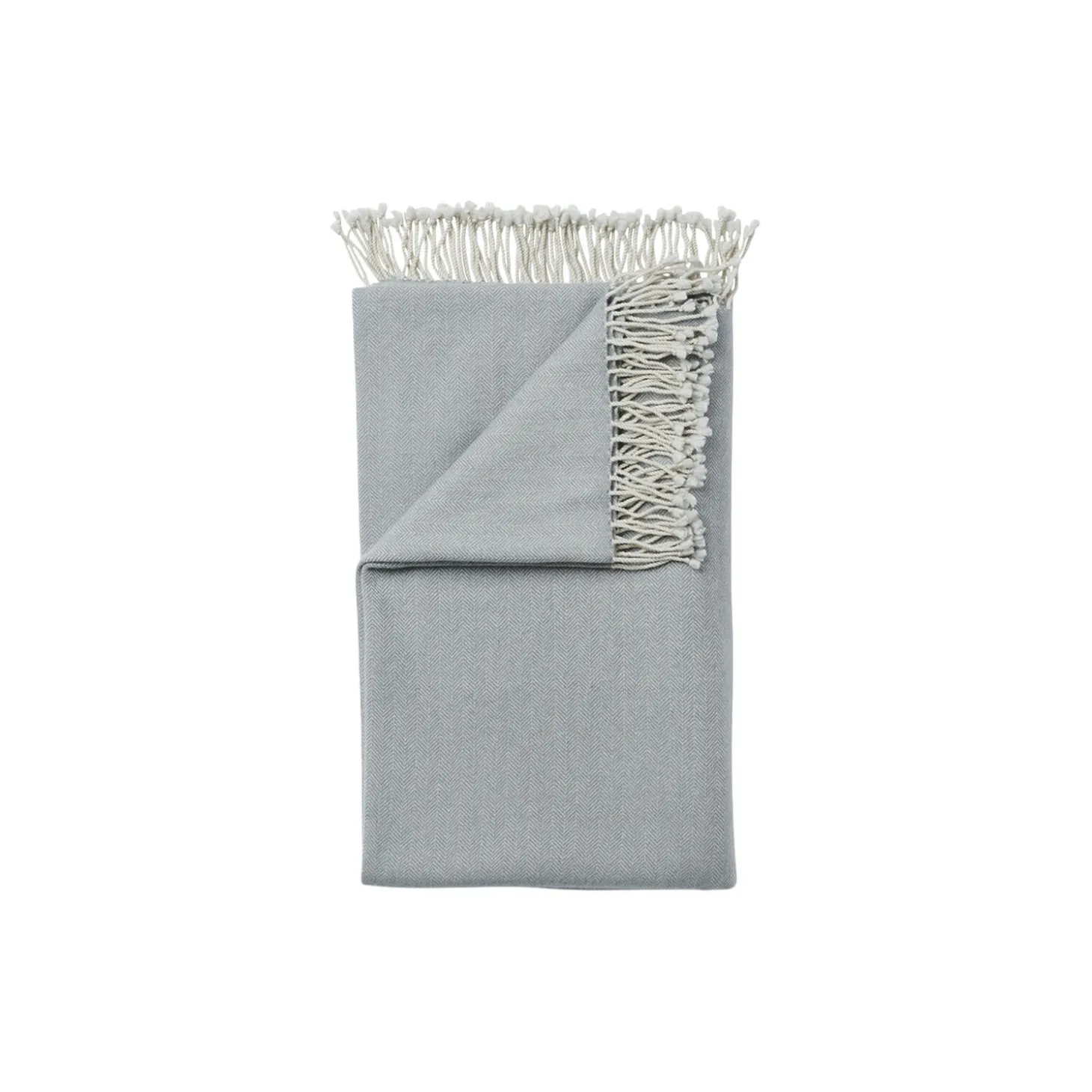 HERRINGBONE Throw, mid grey/white