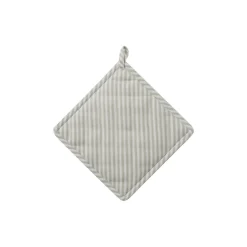 Icons Herringbone Striped Potholder, sage green/white