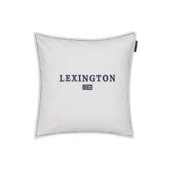 Icons Logo Organic Cotton Velvet Pillow Cover, white/navy