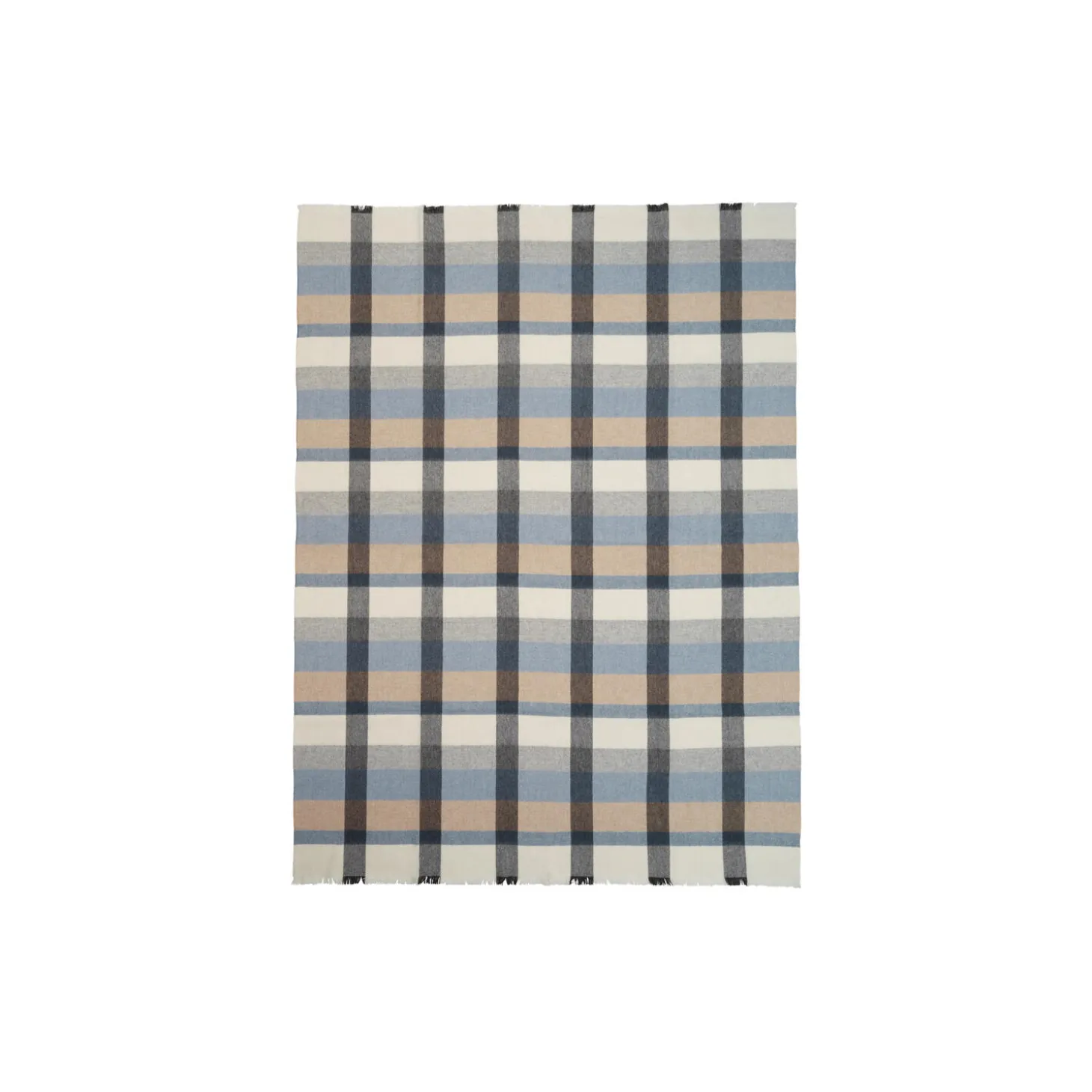 Intersection plaid, ocean blue/white/grey