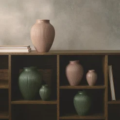 Knabstrup vase ripple, mat celadon green