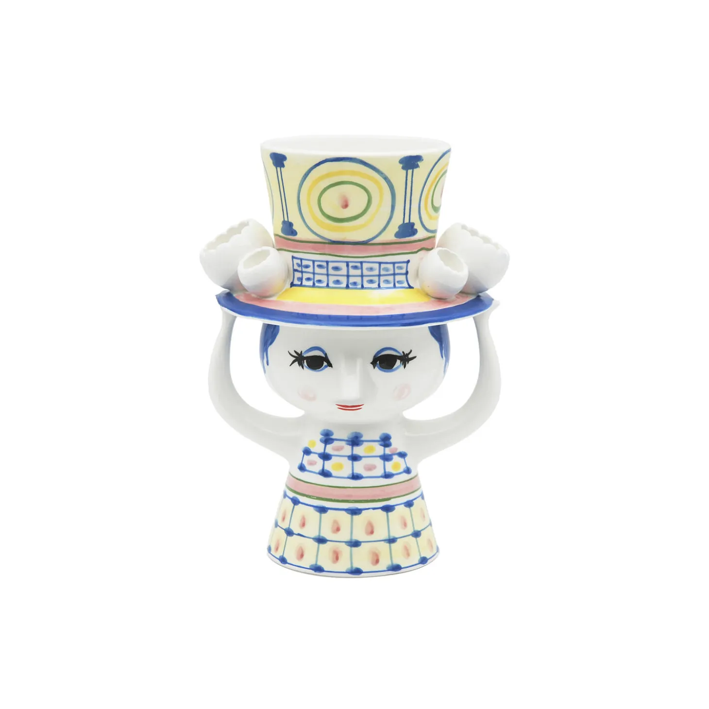 Lady with Hat vase, blå