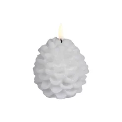 LED candle pine cone, nordic white