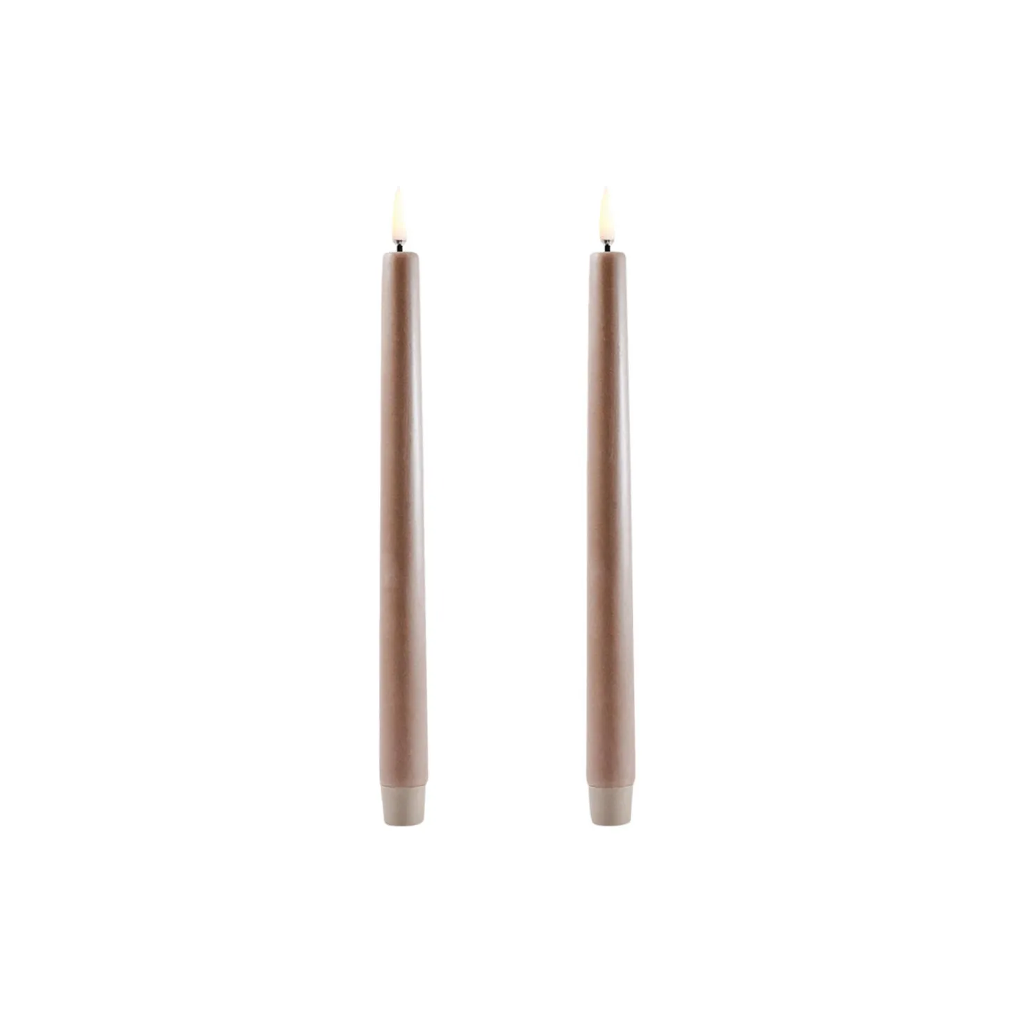 LED Classic Taper Candle 25 cm 2 pcs, sandstone