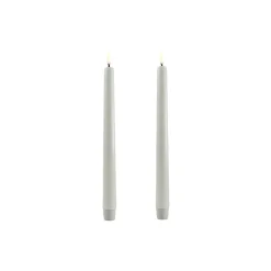 LED Classic Taper Candle 25 cm 2 pcs, dusty green