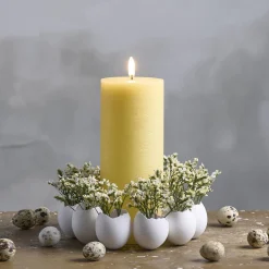 LED Pillar Candle 20 cm, wheat yellow