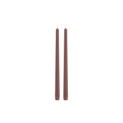 LED Slim Taper Candle 32 cm 2 pcs, terracotta