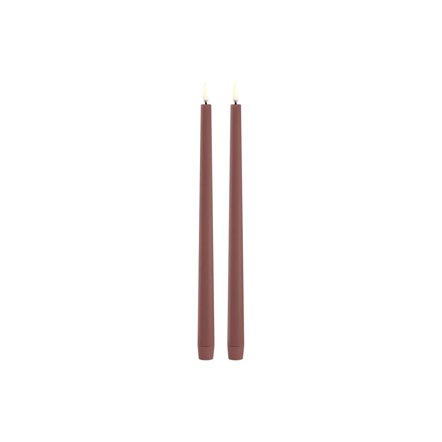 LED Slim Taper Candle 32 cm 2 pcs, terracotta