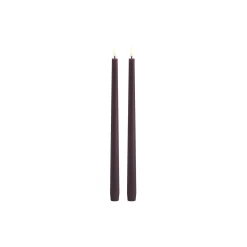 LED Slim Taper Candle 32 cm 2 pcs, plum