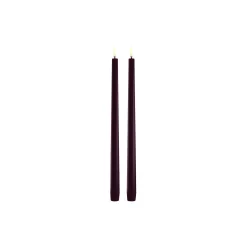 LED slim taper candle 2-pack, wine red