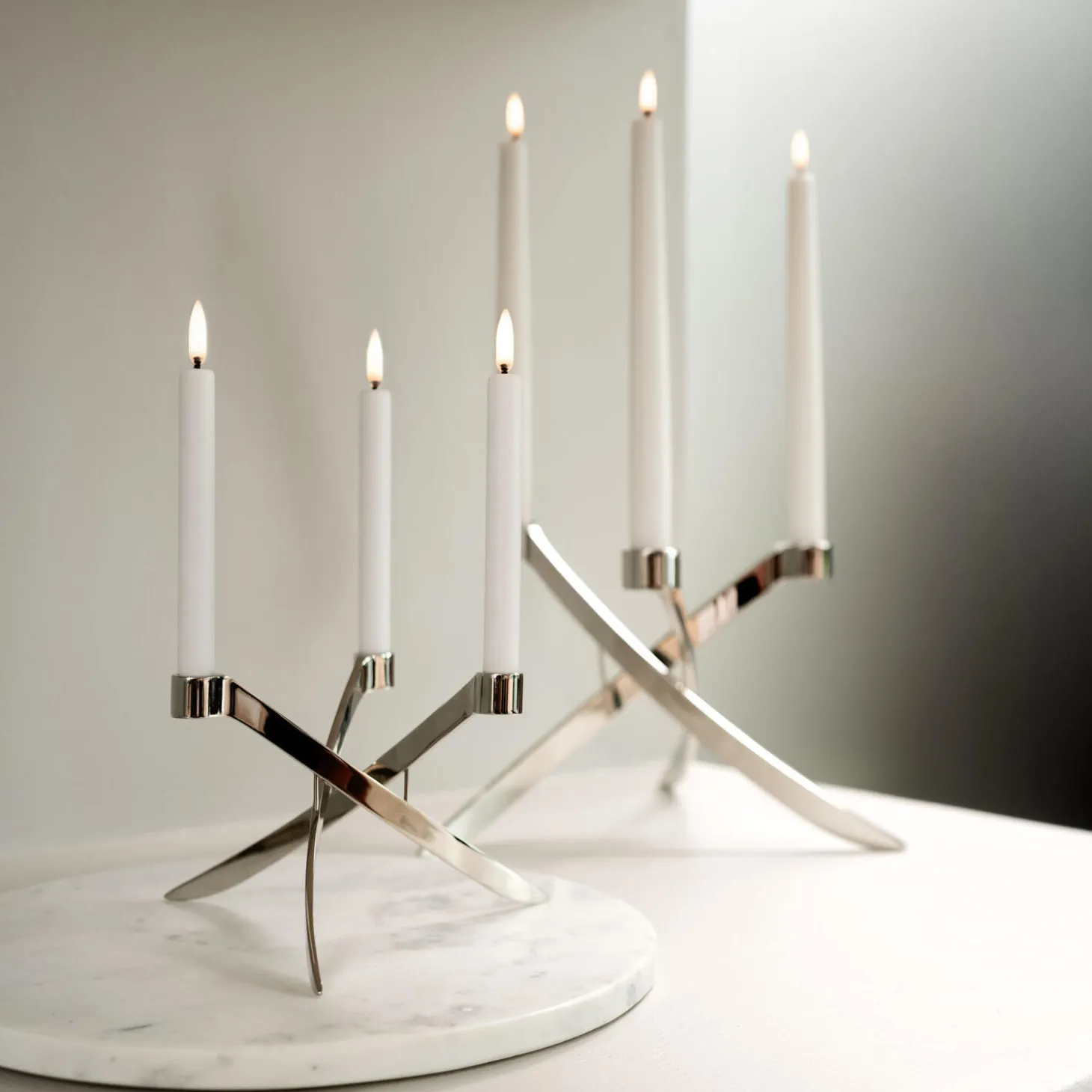 LightArch Mini Taper Candleholder 3 pcs, chrome