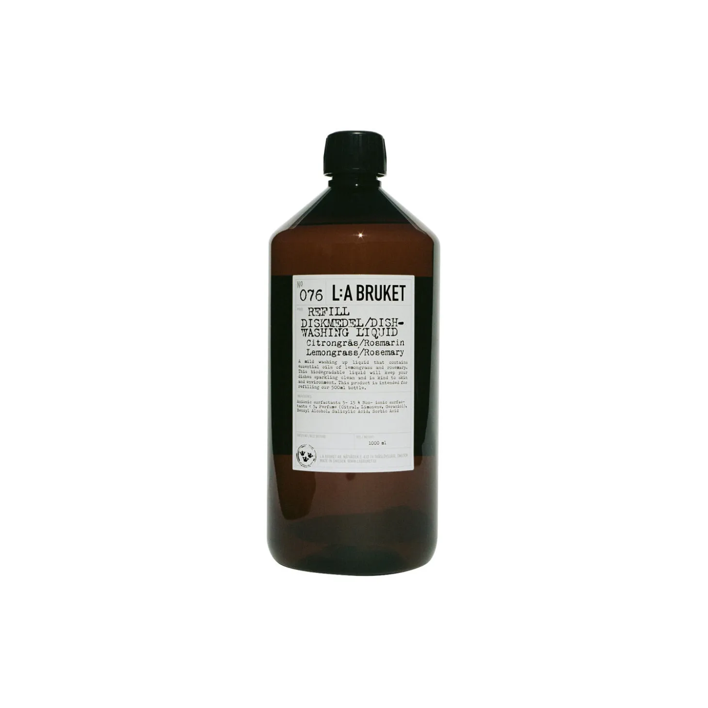 No. 076 Refill Dishwashing Liquid, lemon grass/rosemary