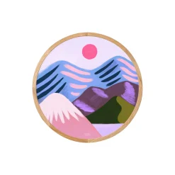 Pink sol lilla hav