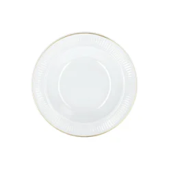 Plissé dyb tallerken Ø 22 cm, hvid/guld