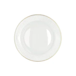 Plissé tallerken Ø 22 cm, hvid/guld