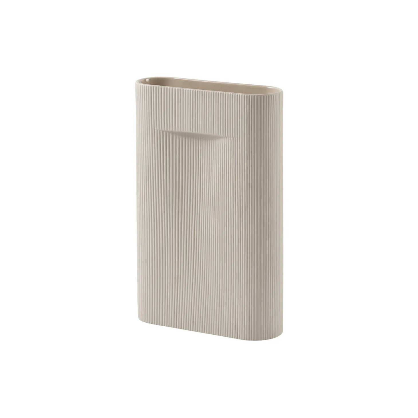 Ridge Vase, beige
