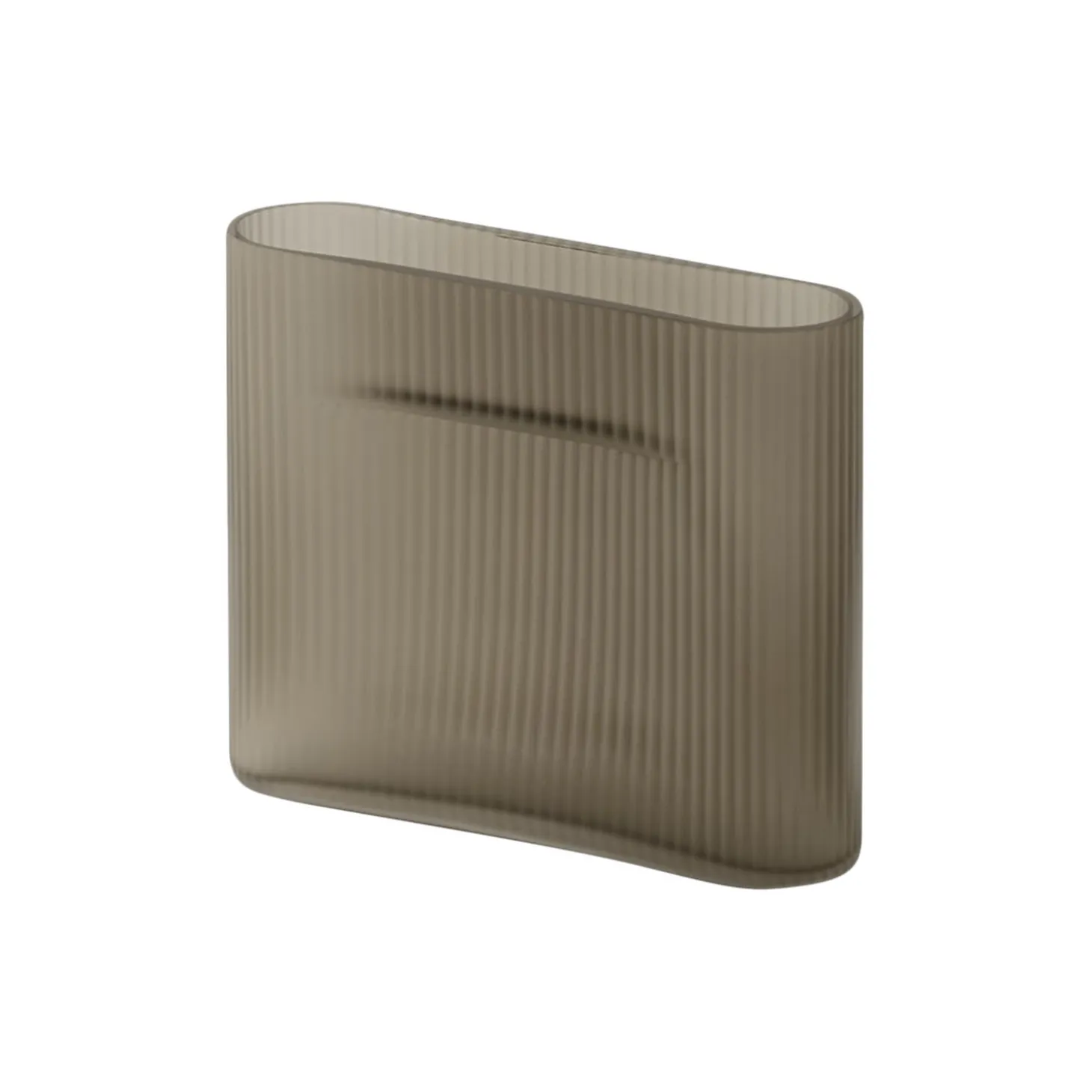 Ridge Vase, taupe/frosted glass