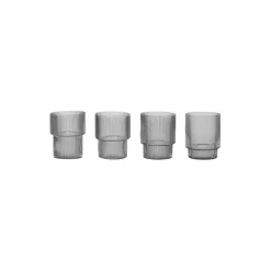 Ripple Glasses 4 pcs, smoked grey
