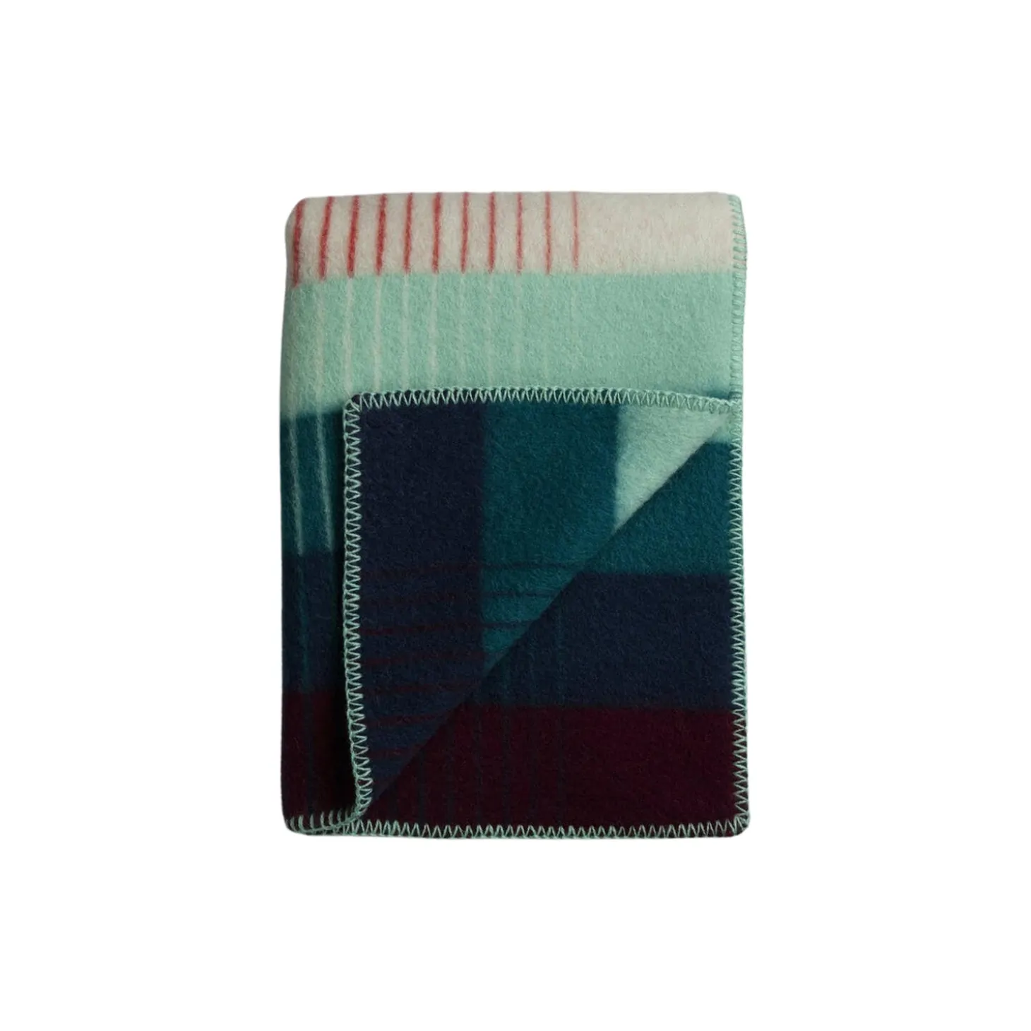 ÅSMUND GRADIENT Throw, red/turquoise