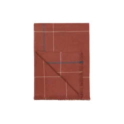 Square plaid, rusty red