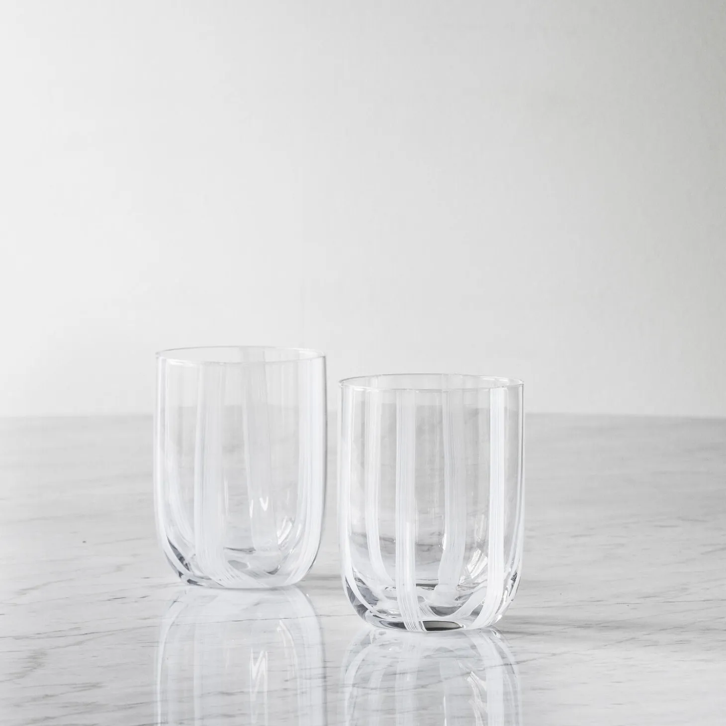 Stripe glas, white stripes