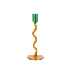 Styles glaslysestage, green/amber