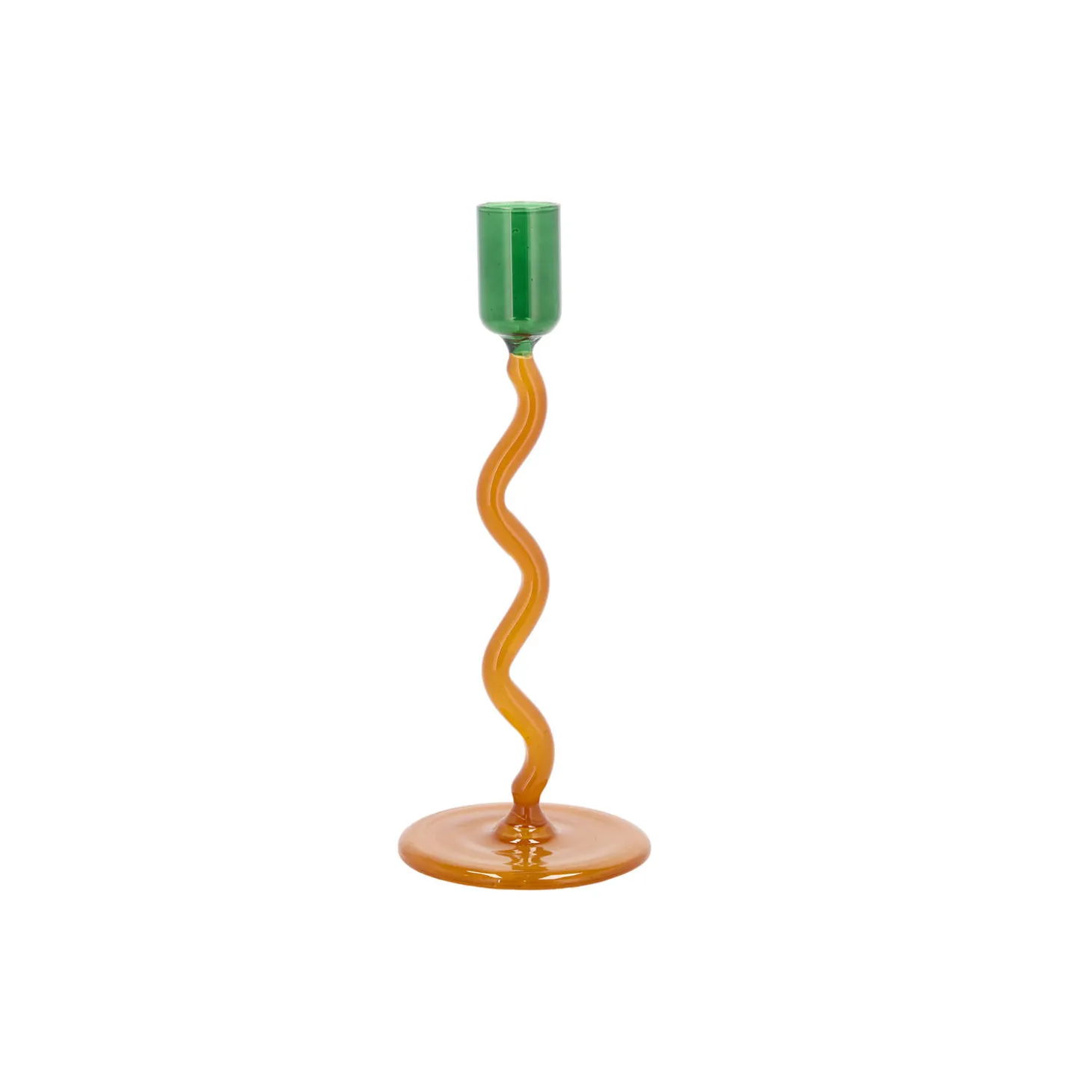 Styles glaslysestage, green/amber