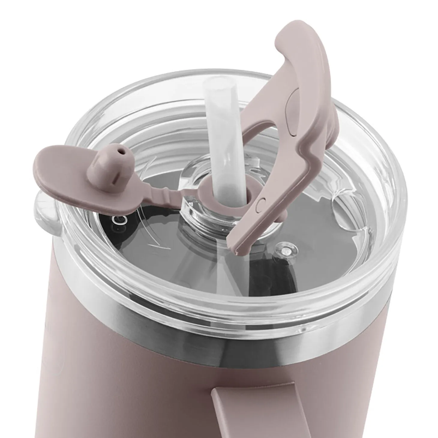 Thermo Cup With Straw, soft rose