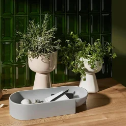 Urtepotte S høj, beige