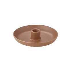 VELA Rund Lysestage M, amber brown