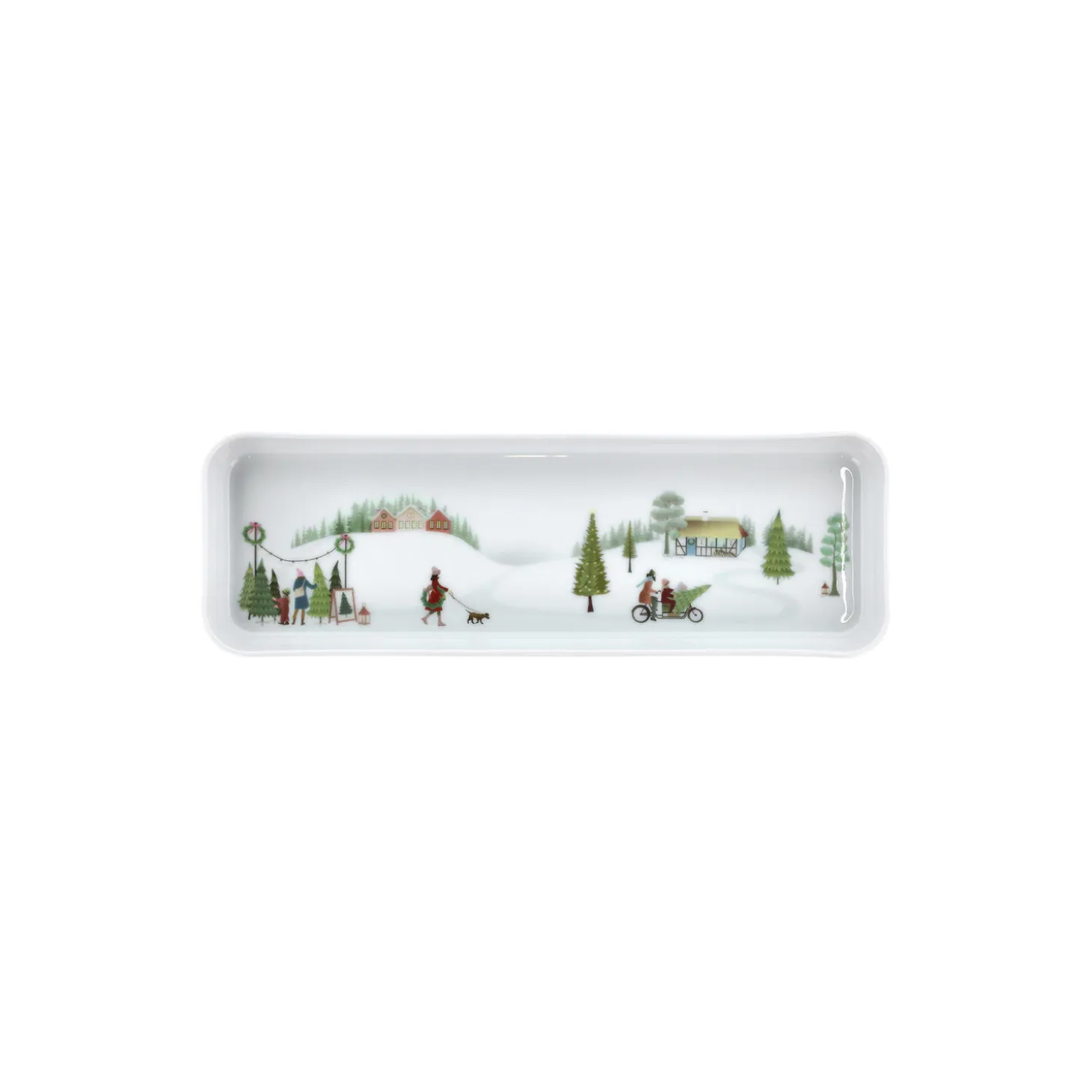 Vinter rektangulært fad 36 cm
