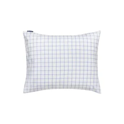 White/Blue Check Lyocell/Cotton Oxford Pillowcase, white/blue